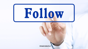 A hand touching the screen to hit Follow button